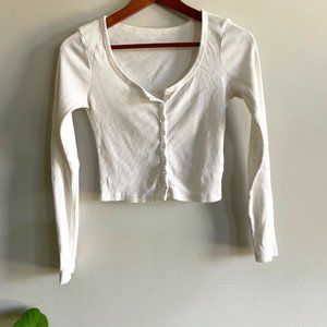 American Apparel Crop Top Henley